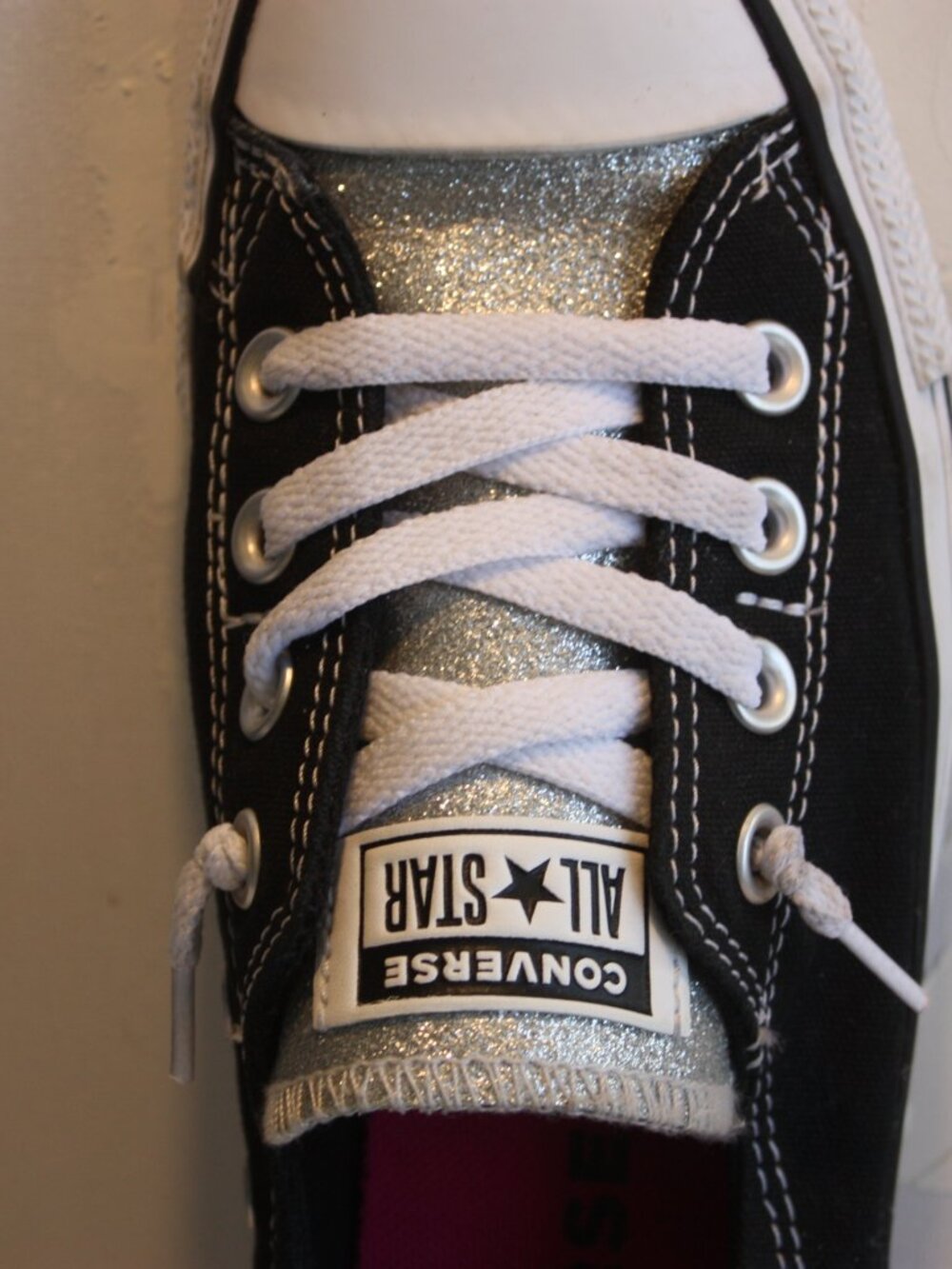 Converse Chuck Taylor All Star Glitter Shoreline Slip-On - Black/Silver